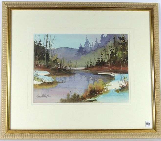 PAIR WATERCOLOURS BY JIM MITCHELL