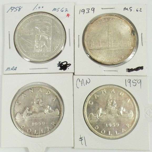 4 CANADIAN SILVER DOLLARS