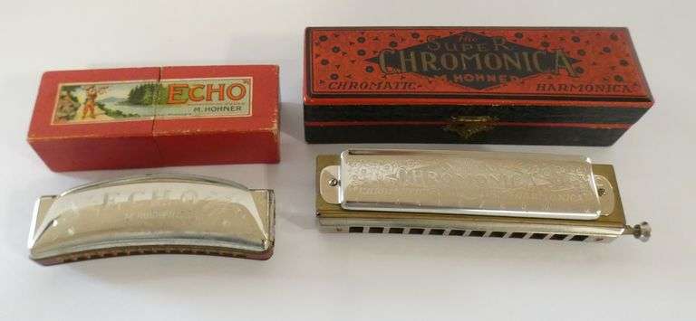 TWO HARMONICAS AND INKWELL
