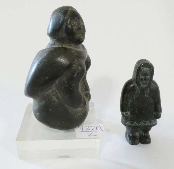 TWO INUIT SOAPSTONE CARVINGS