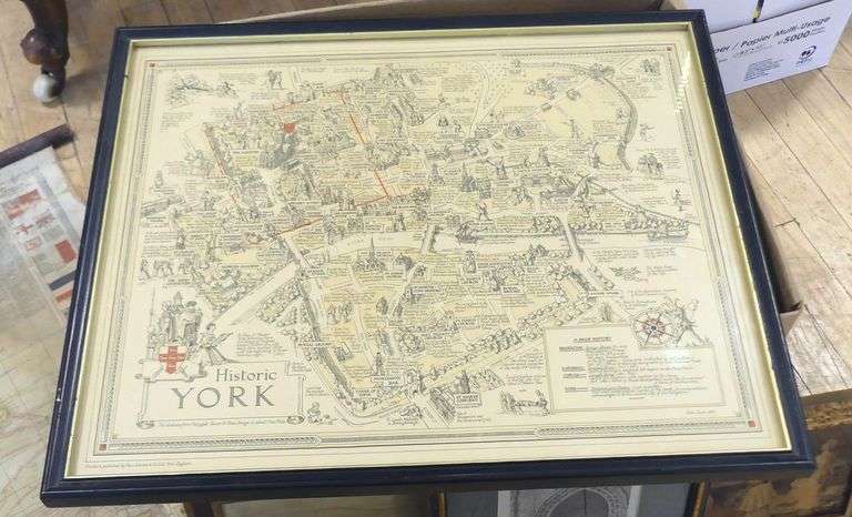 BOX LOT OF ARTWORK AND MAPS