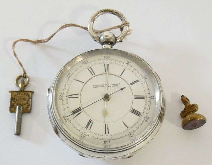 STERLING POCKET WATCH AND FOB
