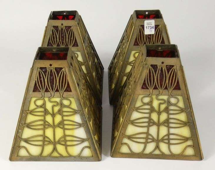 SET 4 ANTIQUE METAL SHADES