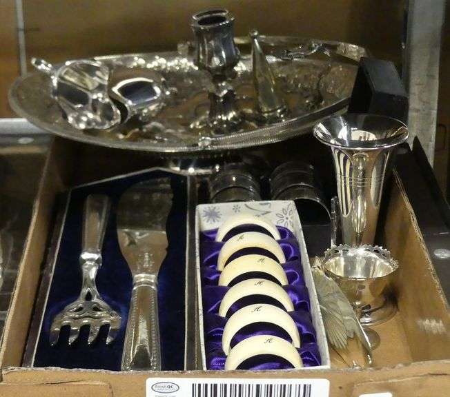 SILVER PLATE AND IVORY NAPKIN RINGS