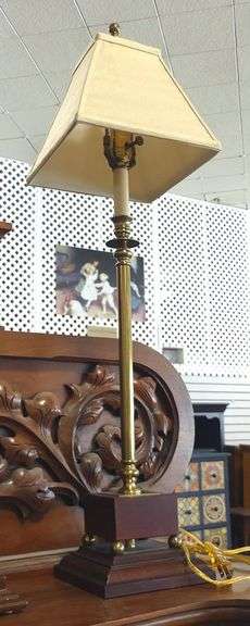 PAIR OF BRASS "CANDLESTICK" LAMPS