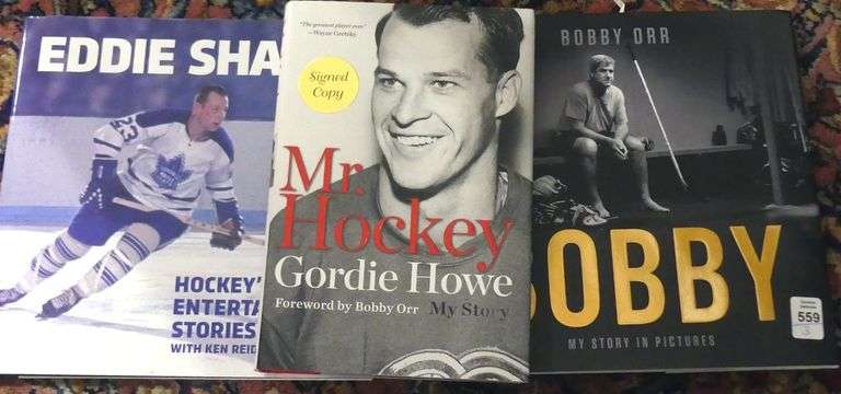 THREE AUTOGRAPHED HOCKEY BOOKS