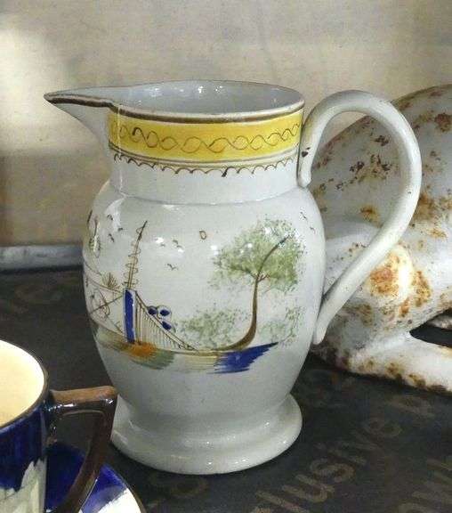 GRAVY BOAT, JUG, CUP AND SAUCER
