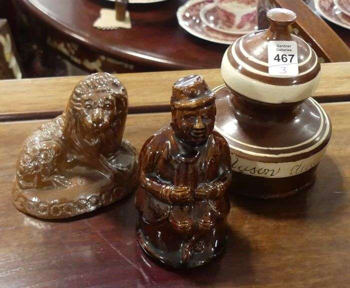 THREE PIECES OF INTERESTING ANTIQUE POTTERY