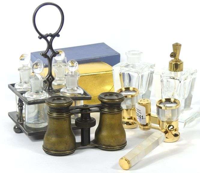 OPERA GLASSES, SCENT BOTTLES, CRUET SET