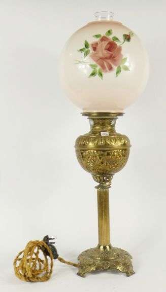 ANTIQUE PILLAR OIL LAMP