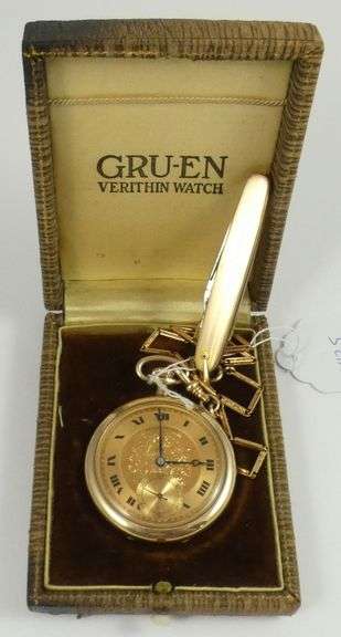 POCKET WATCH & CHAIN IN BOX