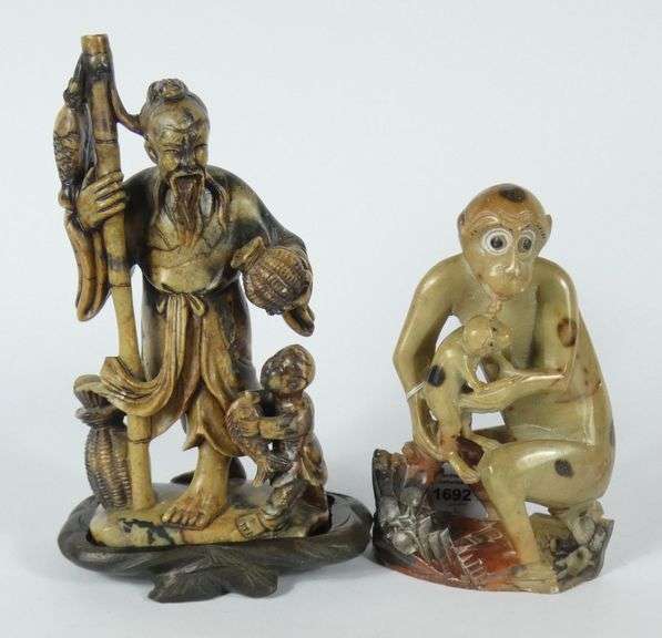 2 CHINESE SOAPSTONE CARVINGS