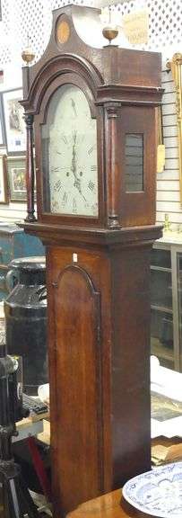 GEORGIAN OAK TALL CASE CLOCK