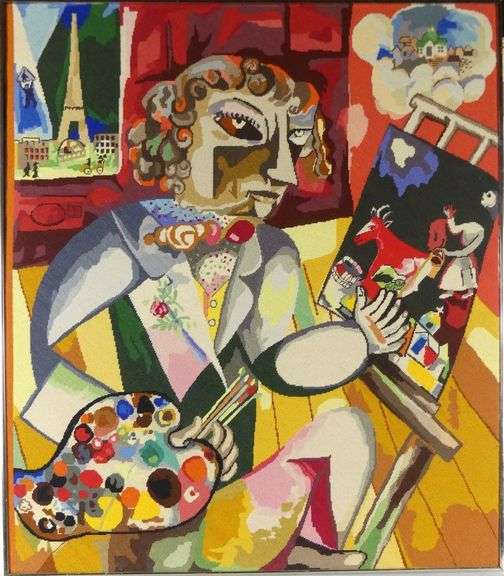 LARGE TEXTILE WORK AFTER MARC CHAGALL