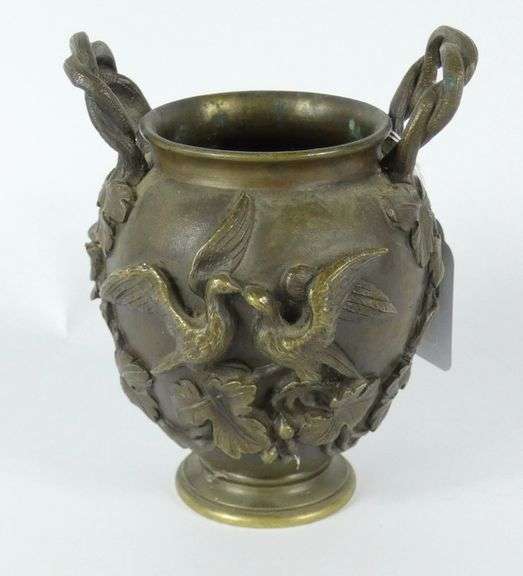 ANTIQUE BRONZE CABINET VASE