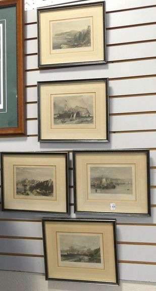FIVE EDWARD FINDON COLOURED ENGRAVINGS