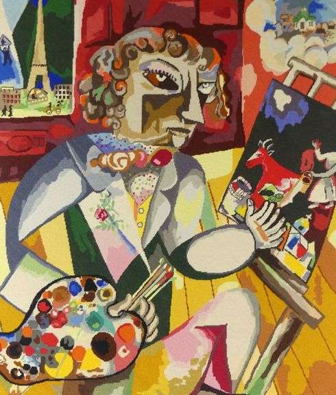 LARGE TEXTILE WORK AFTER MARC CHAGALL