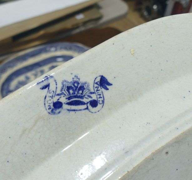 TWO 19TH CENTURY "OLD WILLOW" PLATTERS