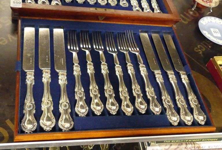 ANTIQUE SILVER PLATE LUNCHEON SET