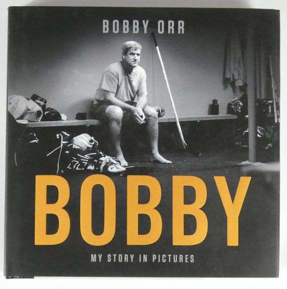 AUTOGRAPHED BOBBY ORR COLLAGE AND BOOK