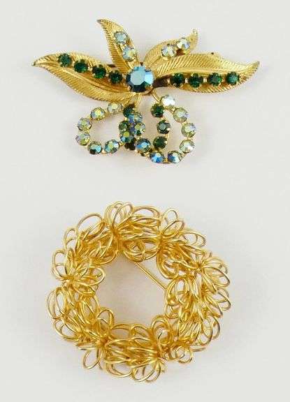 2 VINTAGE FASHION BROOCHES