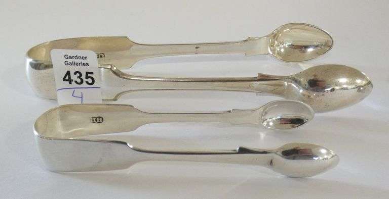 FOUR STERLING SUGAR TONGS