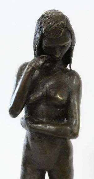 UNSIGNED "FEMALE NUDE" BRONZE SCULPTURE