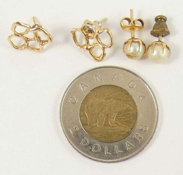2 PAIRS PIERCED EARRINGS