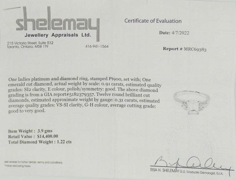CERTIFIED EMERALD CUT DIAMOND RING