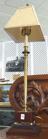 PAIR OF BRASS "CANDLESTICK" LAMPS