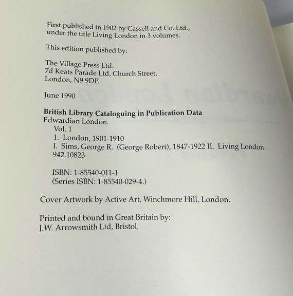 "EDWARDIAN LONDON" IN 4 VOLUMES