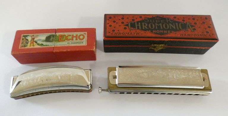 TWO HARMONICAS AND INKWELL