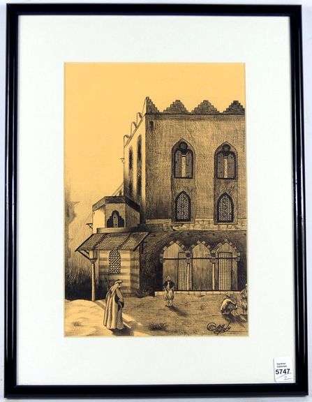 PAIR MIDDLE EASTERN INK DRAWINGS