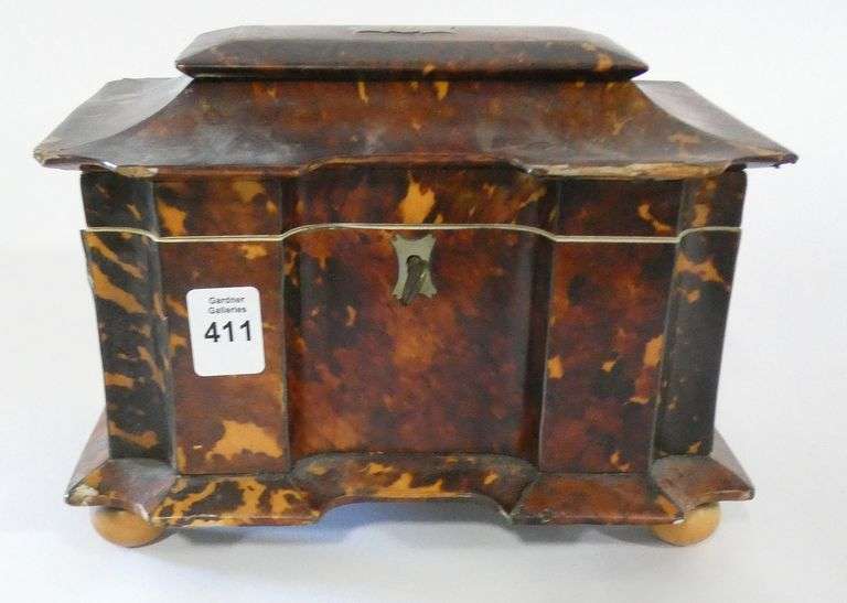 TORTOISESHELL TEA CADDY