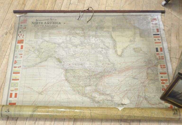 BOX LOT OF ARTWORK AND MAPS