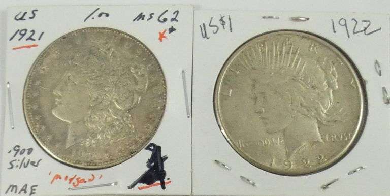 2 U.S. SILVER DOLLARS