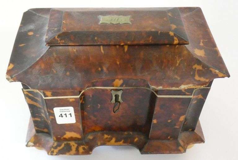TORTOISESHELL TEA CADDY