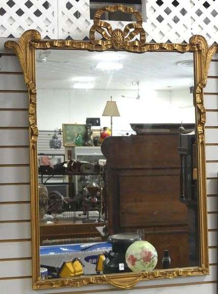 LARGE GILTWOOD WALL MIRROR