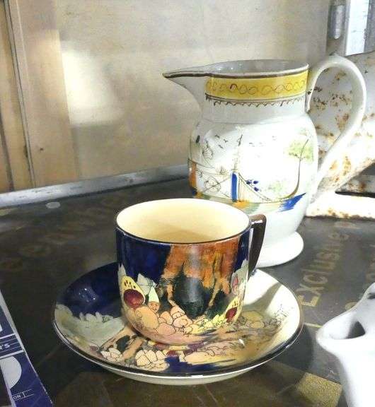GRAVY BOAT, JUG, CUP AND SAUCER