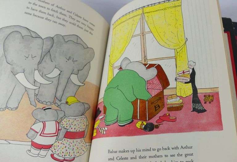 5 VINTAGE "BABAR" CHILDREN'S BOOKS