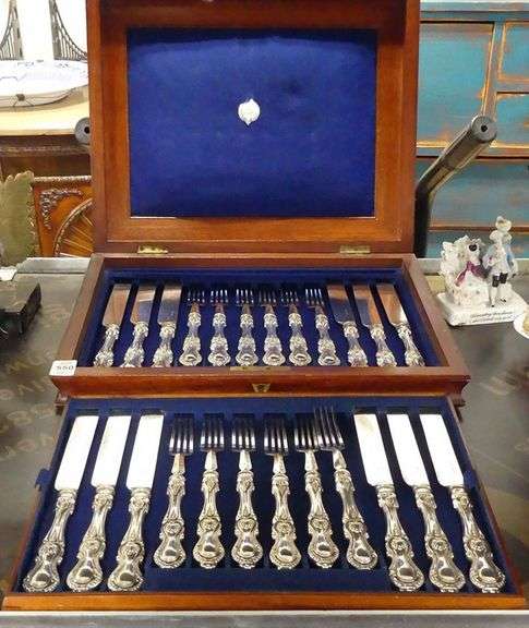 ANTIQUE SILVER PLATE LUNCHEON SET