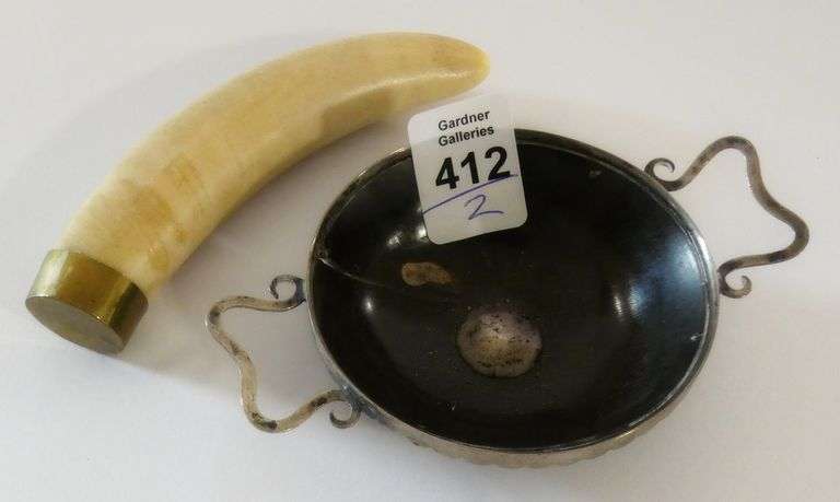 HORN QUAICH AND WARTHOG TUSK