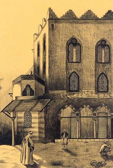 PAIR MIDDLE EASTERN INK DRAWINGS