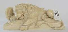 IVORY "THE LION OF LUCERNE" CARVING