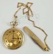 POCKET WATCH & CHAIN IN BOX
