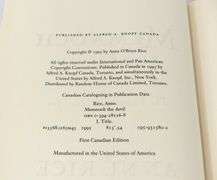 ANNE RICE SIGNED FIRST CANADIAN EDITION