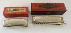TWO HARMONICAS AND INKWELL