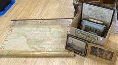 BOX LOT OF ARTWORK AND MAPS