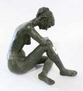 BRONZE "SEATED FEMALE NUDE" SCULPTURE