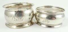 NAPKIN RINGS, SPOONS, DISH